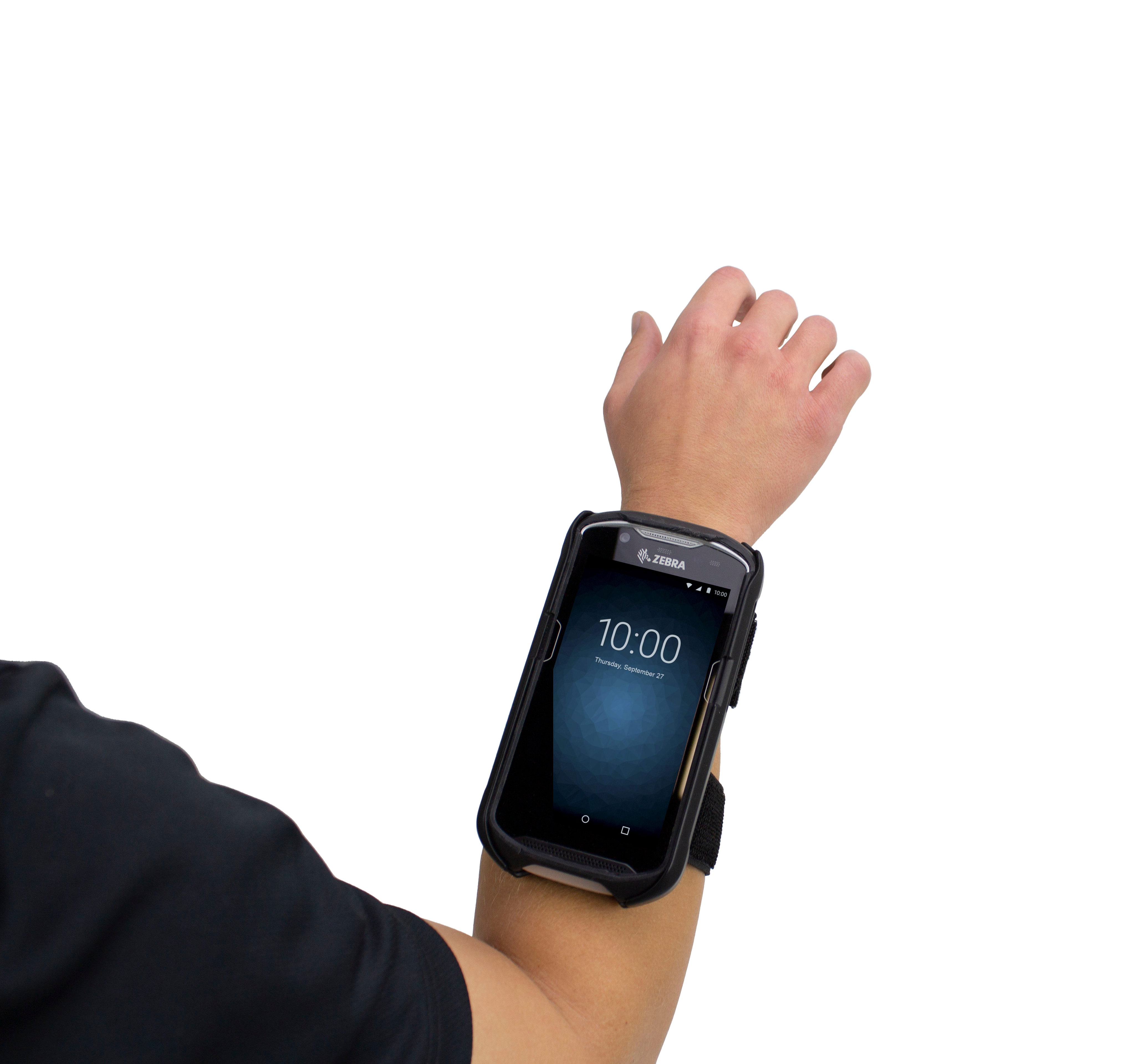 Zebra TC5 Forearm Cradle accessory - installed - context - device front