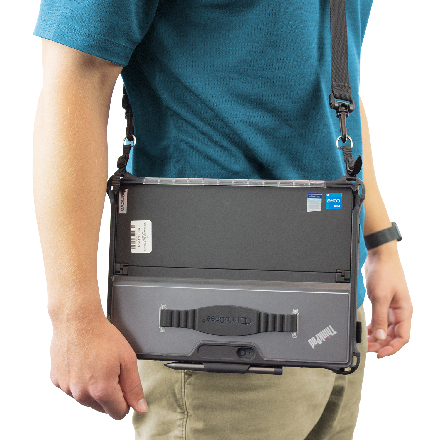 Rugged Case with Silicone Hand Strap for Lenovo X12