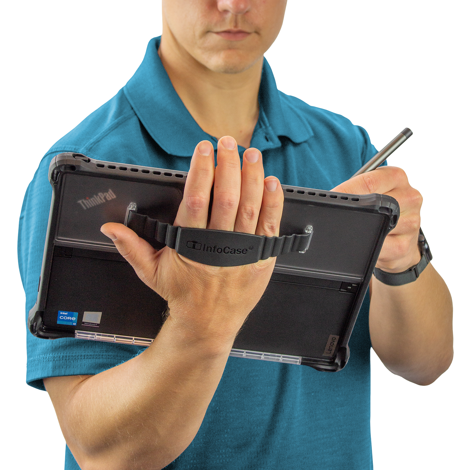 Rugged Case with Silicone Hand Strap for Lenovo X12