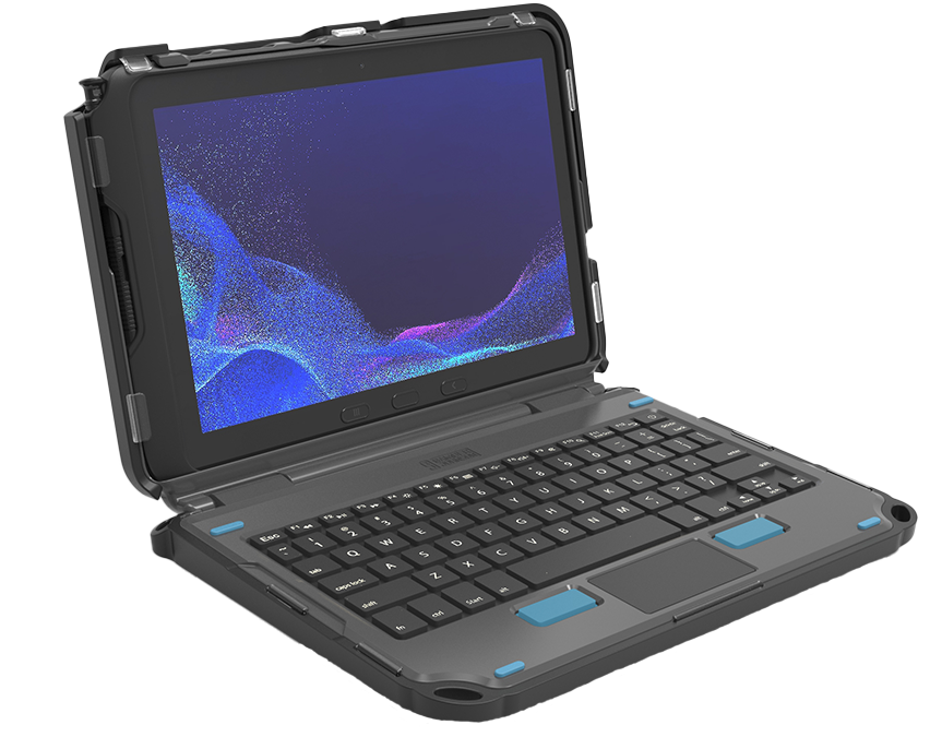 Rugged Case for Samsung Galaxy Tab Active4 Pro and Gamber-Johnson 2in1 Keyboard