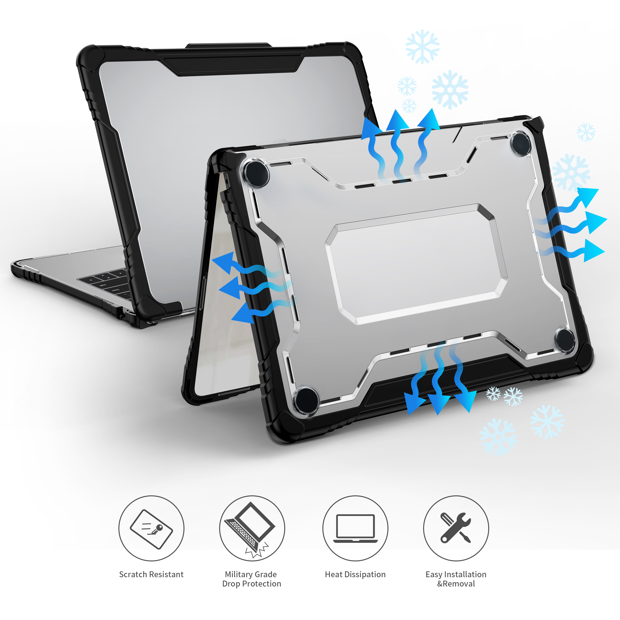 Rugged Slim Case for Apple MacBook Air 13-inch M, M2, M3