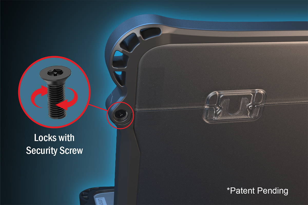 Close-up on the patent-pending PermaLock XP's locking mechanism